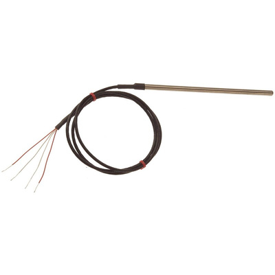 RS PRO PT100 RTD Sensor, 4.5mm Dia, 25mm Long, 4 Wire, Probe, Class B +250°C Max