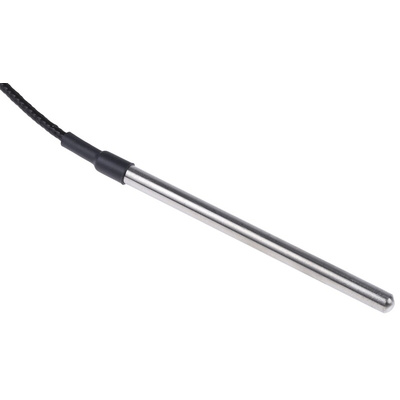 RS PRO PT100 RTD Sensor, 6mm Dia, 100mm Long, 4 Wire, Probe, Class B +250°C Max