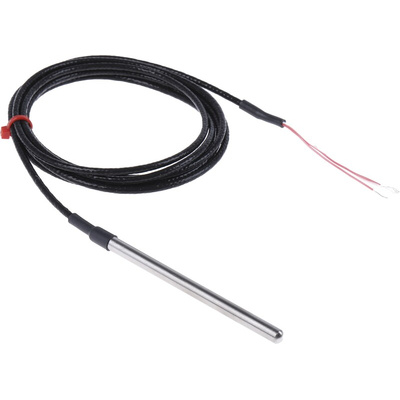 RS PRO PT100 RTD Sensor, 6mm Dia, 100mm Long, 4 Wire, Probe, Class B +250°C Max