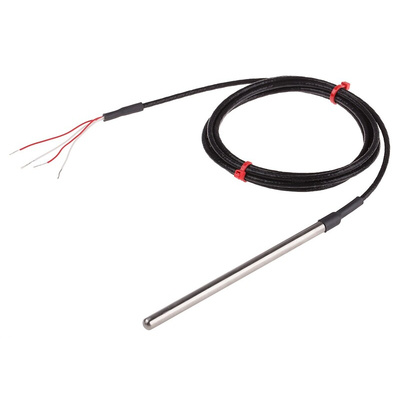 RS PRO PT100 RTD Sensor, 6mm Dia, 125mm Long, 4 Wire, Probe, Class B +250°C Max