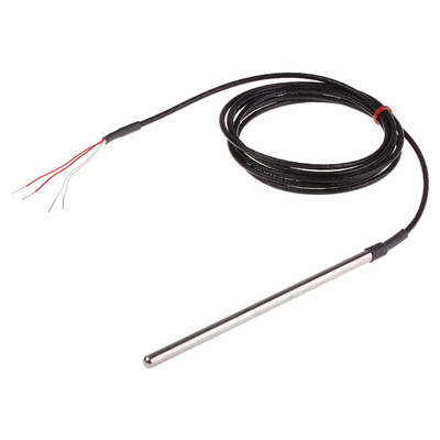 RS PRO PT100 RTD Sensor, 6mm Dia, 150mm Long, 4 Wire, Probe, Class B +250°C Max