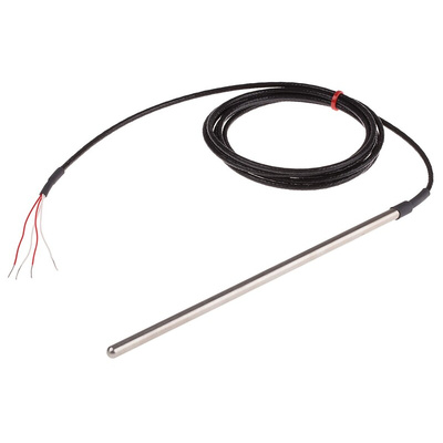 RS PRO PT100 RTD Sensor, 6mm Dia, 200mm Long, 4 Wire, Probe, Class B +250°C Max