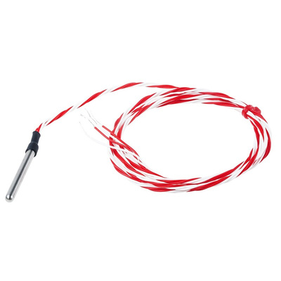 RS PRO PT100 RTD Sensor, 4mm Dia, 40mm Long, 4 Wire, Probe, Class B +200°C Max