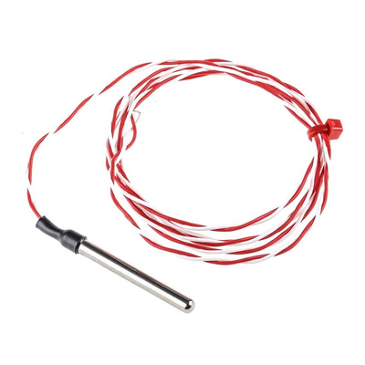 RS PRO PT1000 RTD Sensor, 4mm Dia, 40mm Long, 2 Wire, Probe, Class B +200°C Max