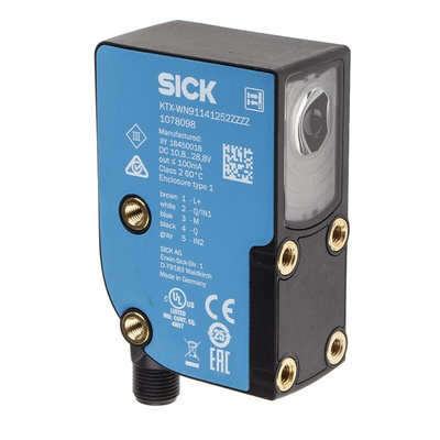 Sick Contrast Sensors 13 mm, RGB LED, NPN, 100 mA, 10.8 → 28.8 V dc, IP67