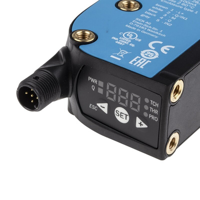 Sick Contrast Sensors 13 mm, RGB LED, NPN, 100 mA, 10.8 → 28.8 V dc, IP67