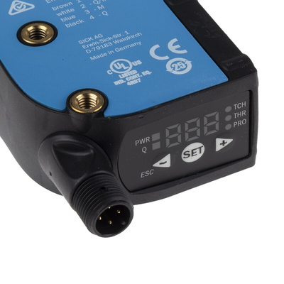 Sick Contrast Sensors 13 mm, RGB LED, NPN, 100 mA, 10.8 → 28.8 V dc, IP67