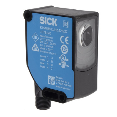 Sick Contrast Sensors 13 mm, RGB LED, Push-Pull, 100 mA, 10.8 → 28.8 V dc, IP67