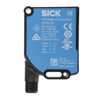 Sick Contrast Sensors 13 mm, RGB LED, Push-Pull, 100 mA, 10.8 → 28.8 V dc, IP67
