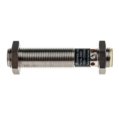 Pepperl + Fuchs Capacitive Barrel-Style Proximity Sensor, M12 x 1, 4 mm Detection, PNP Output, 10 → 36 V dc, IP65