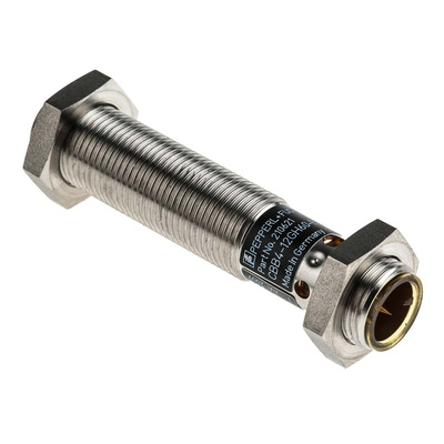 Pepperl + Fuchs Capacitive Barrel-Style Proximity Sensor, M12 x 1, 4 mm Detection, PNP Output, 10 → 36 V dc, IP65