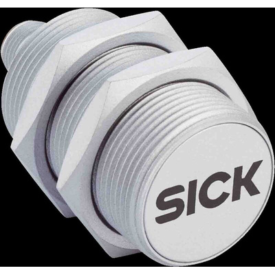 Sick Inductive Barrel-Style Proximity Sensor, M30 x 1.5, 15 mm Detection, PNP Output, 10 → 30 V, IP68