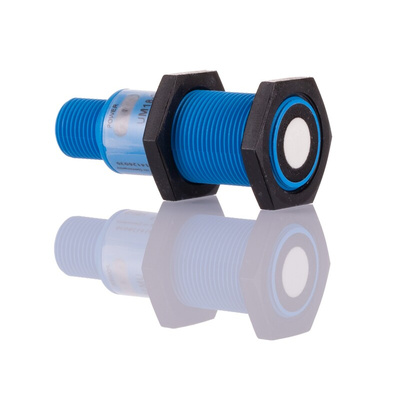 Sick UM18 Series Ultrasonic Barrel-Style Proximity Sensor, M18 x 1, 65 → 350 mm Detection, NPN Output, 10