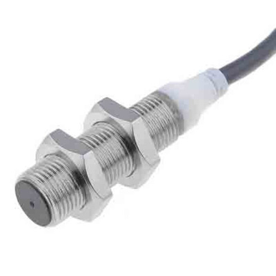 Omron Barrel-Style Proximity Sensor, M12 x 1, 4 mm Detection, NO Output, 12 → 24 V dc, IP67, IP69K