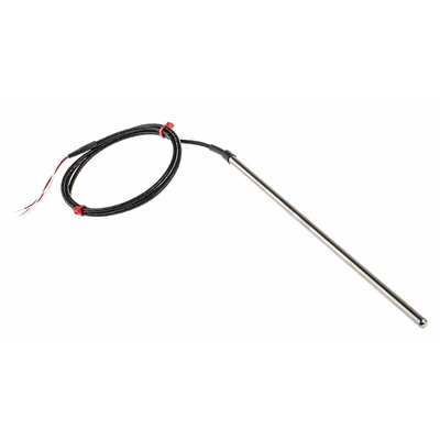 RS PRO PT100 RTD Sensor, 6mm Dia, 250mm Long, 4 Wire, Probe, Class B +250°C Max
