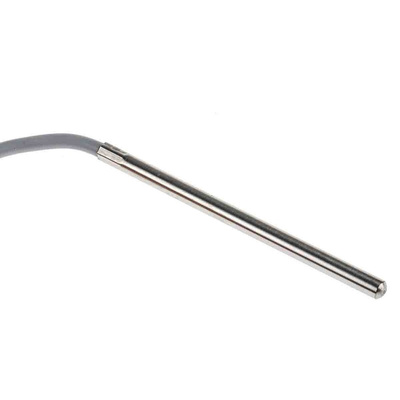 RS PRO PT1000 RTD Sensor, 6mm Dia, 100mm Long, 2 Wire, Probe, Class A +100°C Max