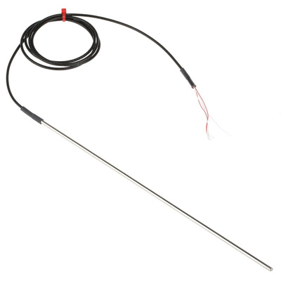 RS PRO PT100 RTD Sensor, 3mm Dia, 250mm Long, 4 Wire, Probe, Class B +250°C Max