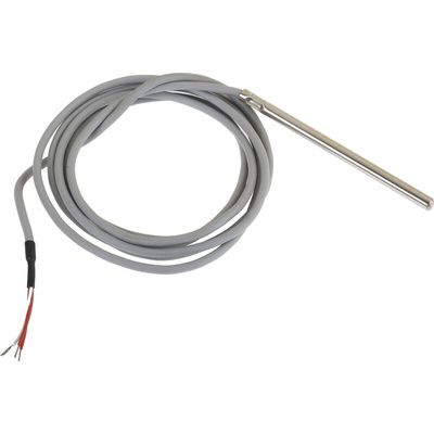 RS PRO PT100 RTD Sensor, 6mm Dia, 100mm Long, 3 Wire, Probe, Class A +200°C Max