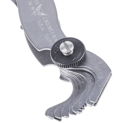 RS PRO, 28 Blades Thread Pitch Gauge, Imperial/Metric thread type