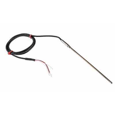 RS PRO PT100 RTD Sensor, 3mm Dia, 150mm Long, 4 Wire, Probe, Class B +500°C Max