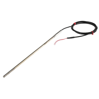 RS PRO PT100 RTD Sensor, 6mm Dia, 250mm Long, 4 Wire, Probe, Class B +500°C Max