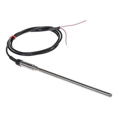 RS PRO PT100 RTD Sensor, 6mm Dia, 150mm Long, 4 Wire, Class B +200°C Max