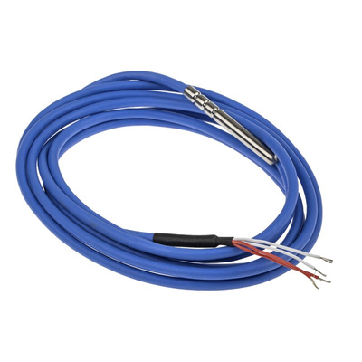 RS PRO PT100 RTD Sensor, 6mm Dia, 60mm Long, 4 Wire, Probe, Class A +200°C Max