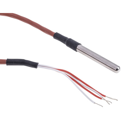 RS PRO PT100 RTD Sensor, 6mm Dia, 50mm Long, 4 Wire, Probe, Class B +200°C Max