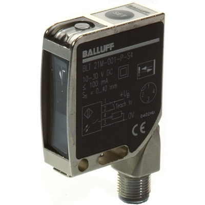 BALLUFF Light Intensity Sensors 40 mm, Ultraviolet LED, PNP, 30 mA, 10 → 30 V, IP67