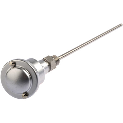 RS PRO PT100 RTD Sensor, 8mm Dia, 250mm Long, 3 Wire, G1/2, Class B +250°C Max