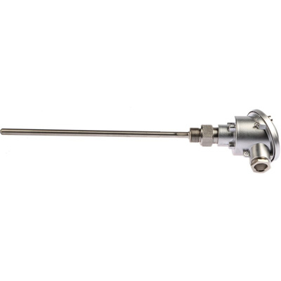 RS PRO PT100 RTD Sensor, 8mm Dia, 250mm Long, 3 Wire, G1/2, Class B +250°C Max