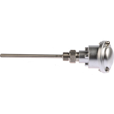 RS PRO PT100 RTD Sensor, 8mm Dia, 150mm Long, 3 Wire, G1/2, Class B +250°C Max