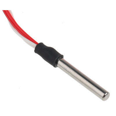 RS PRO PT100 RTD Sensor, 3mm Dia, 25mm Long, 4 Wire, Probe, Class B +200°C Max