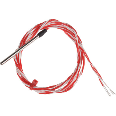 RS PRO PT100 RTD Sensor, 3mm Dia, 50mm Long, 4 Wire, Probe, Class B +200°C Max
