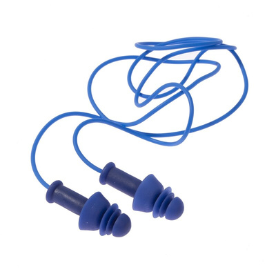 2111 239 | Uvex Corded Reusable Ear Plugs, 27dB, Blue, 50 Pairs per Package