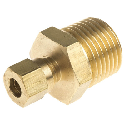 RS PRO Thermocouple Compression Fitting for Use with Thermocouple, 1/2 BSPT, 6mm Probe, RoHS Compliant Standard