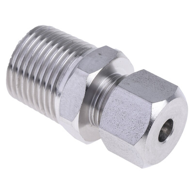 RS PRO Thermocouple Compression Fitting for Use with Thermocouple, 1/2 BSPT, 6mm Probe, RoHS Compliant Standard
