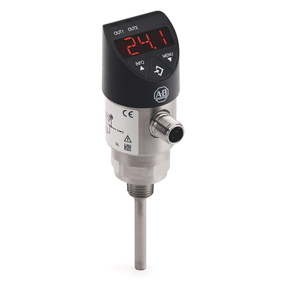 Allen Bradley PT1000 RTD Sensor, 6mm Dia, 100mm Long, NPT 1/2, Class A +80°C Max