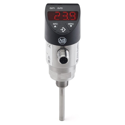 Allen Bradley PT1000 RTD Sensor, 6mm Dia, 100mm Long, NPT 1/2, Class A +80°C Max