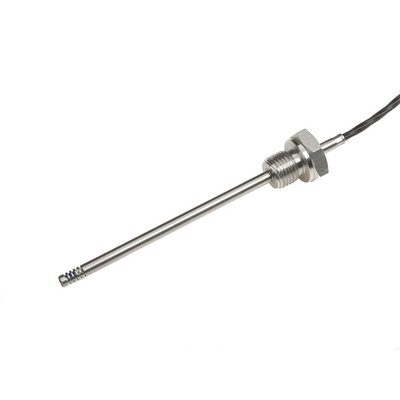 Electrotherm PT100 RTD Sensor, 4.5mm Dia, 120mm Long, 4 Wire, NPT 1/4, F0.3 +200°C Max