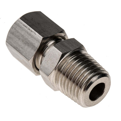 RS PRO Thermocouple Compression Fitting for Use with Thermocouple, 1/4 BSPT, 6mm Probe, RoHS Compliant Standard