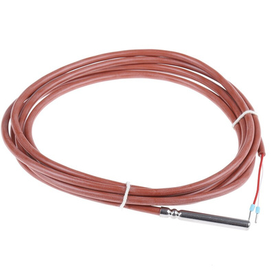 Jumo PT100 RTD Sensor, 6mm Dia, 50mm Long, 2 Wire, Probe, Class B +180°C Max