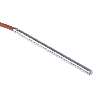Correge PT100 RTD Sensor, 6mm Dia, 100mm Long, 2 Wire, Probe, Class A +200°C Max
