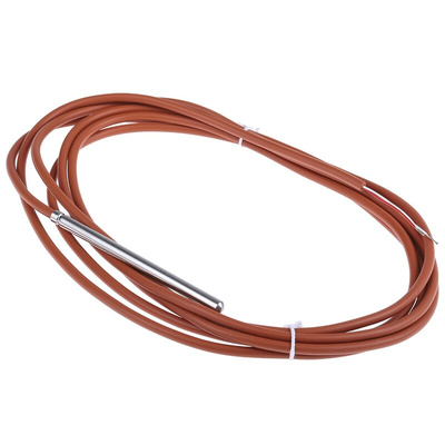 Correge PT100 RTD Sensor, 6mm Dia, 100mm Long, 2 Wire, Probe, Class A +200°C Max