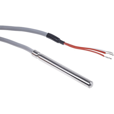 Correge PT100 RTD Sensor, 6mm Dia, 60mm Long, 3 Wire, Probe, Class A +200°C Max
