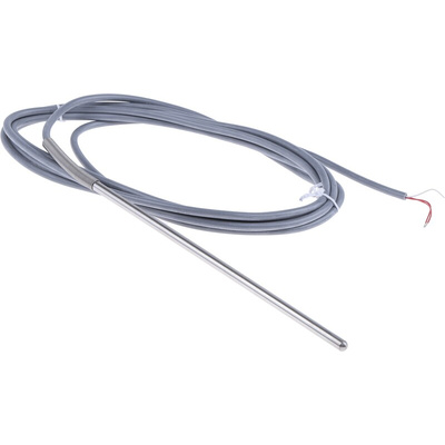 Correge PT100 RTD Sensor, 6mm Dia, 200mm Long, 3 Wire, Probe, Class A +200°C Max