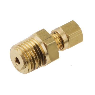 RS PRO In-Line Thermocouple Compression Fitting for Use with Thermocouple, 1/4 BSPT, 3mm Probe, RoHS Compliant Standard