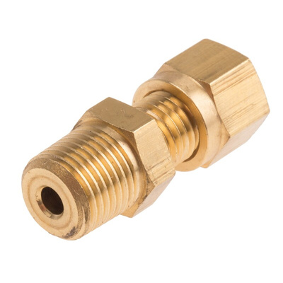 RS PRO In-Line Thermocouple Compression Fitting for Use with Thermocouple, 1/8 NPT, 1.5mm Probe, RoHS Compliant Standard