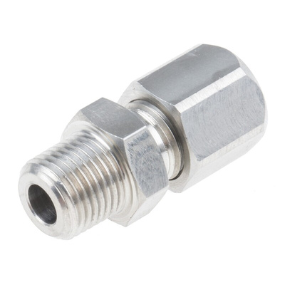 RS PRO In-Line Thermocouple Compression Fitting for Use with Thermocouple, 1/8 NPT, 3/16in Probe, RoHS Compliant