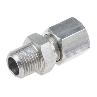 RS PRO In-Line Thermocouple Compression Fitting for Use with Thermocouple, 1/8 NPT, 1/4in Probe, RoHS Compliant Standard